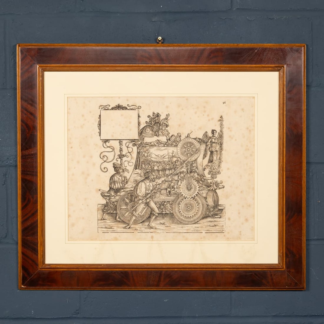 ANTIQUE 19thC GERMAN SET OF THREE FRAMED WOODCUTS FROM "TRIUMPHS OF MAXIMILIAN" - 4