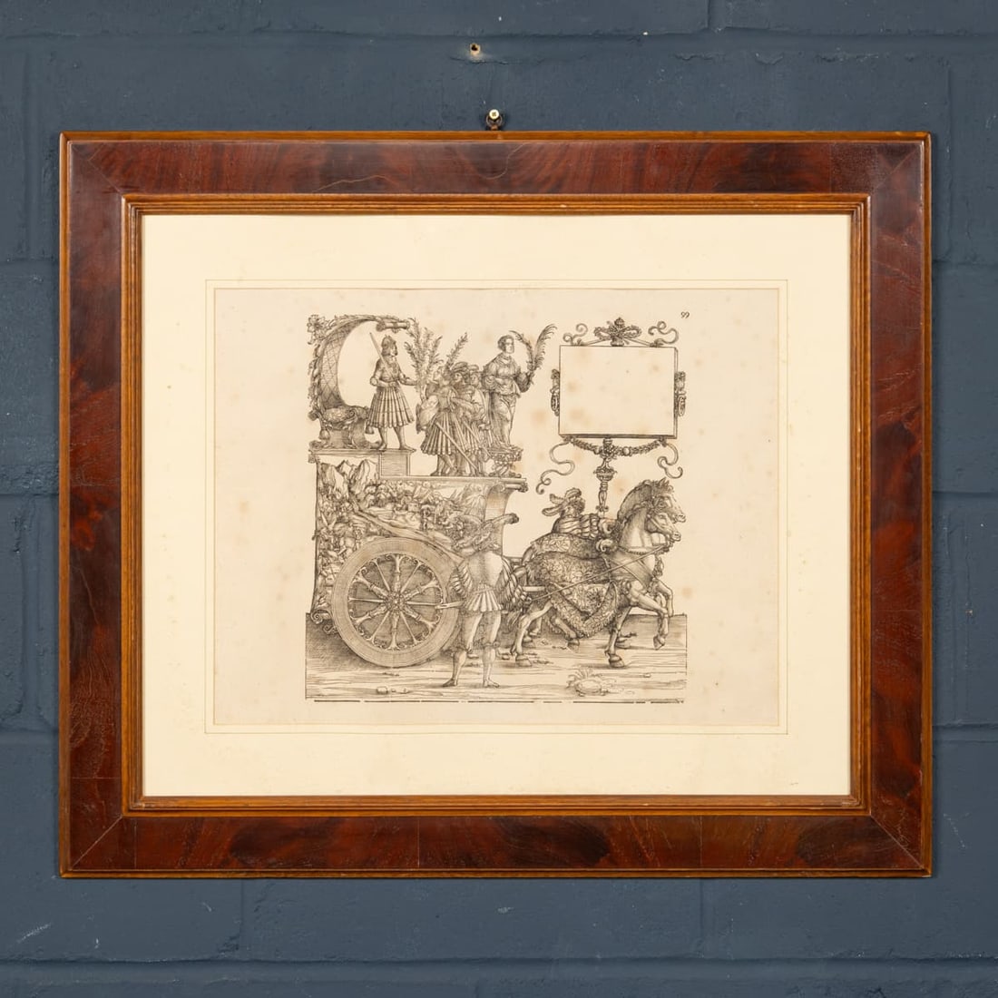 ANTIQUE 19thC GERMAN SET OF THREE FRAMED WOODCUTS FROM "TRIUMPHS OF MAXIMILIAN" - 5