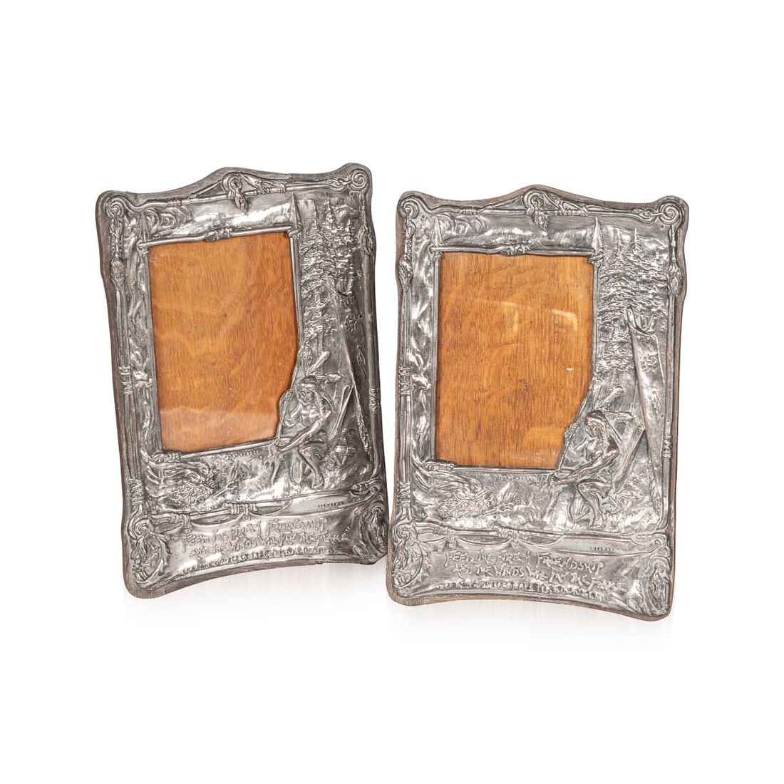 ANTIQUE 20thC EDWARDIAN SILVER PLATED "HIAWATHA" PHOTOGRAPH FRAMES, ENGLAND (1 of 20)