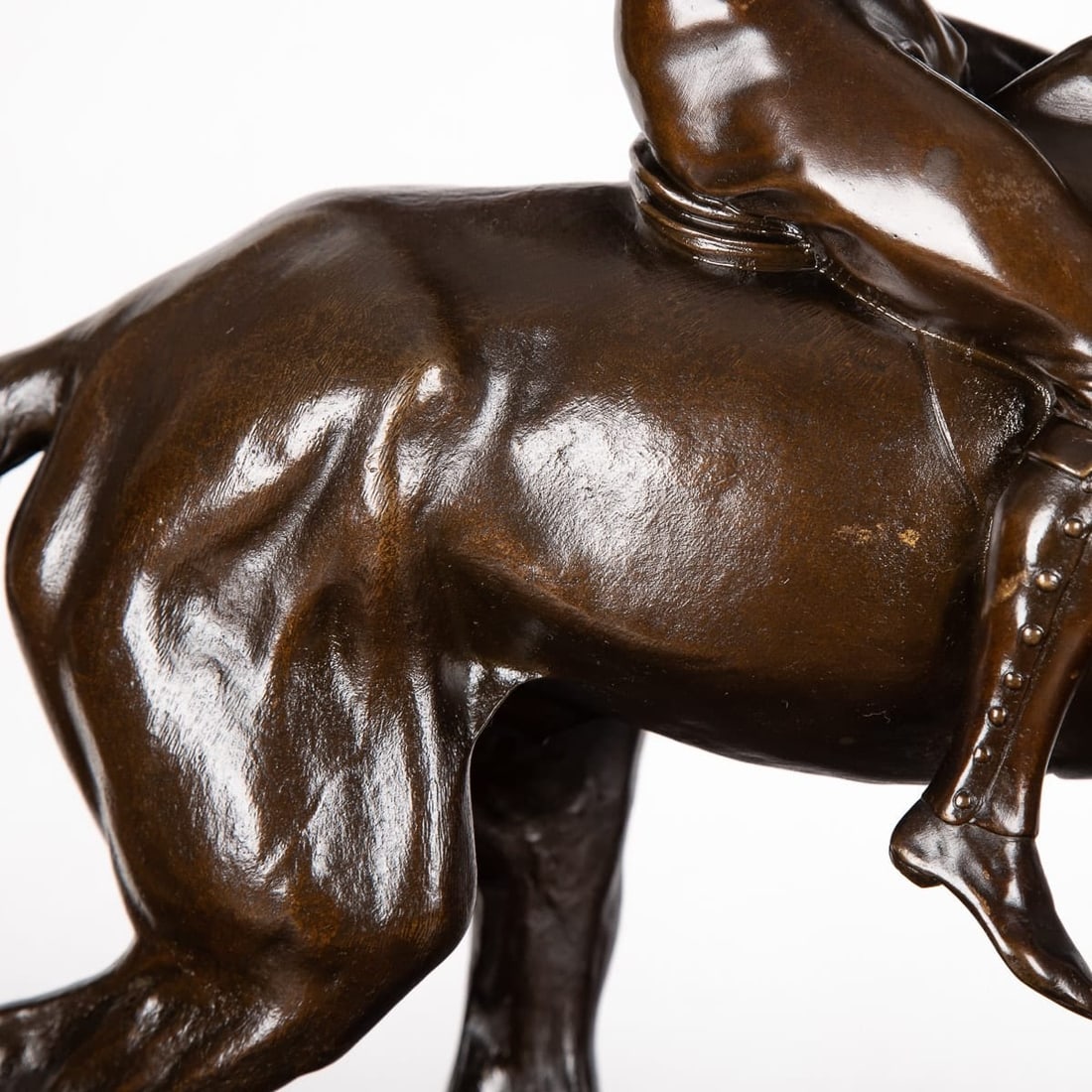 ANTIQUE 19thC FRENCH BRONZE OF A POLO PLAYER, JOSEPH CUVELIER c.1870 - 14