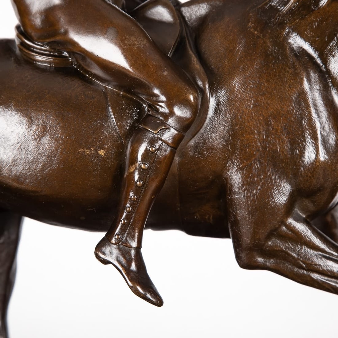 ANTIQUE 19thC FRENCH BRONZE OF A POLO PLAYER, JOSEPH CUVELIER c.1870 - 15