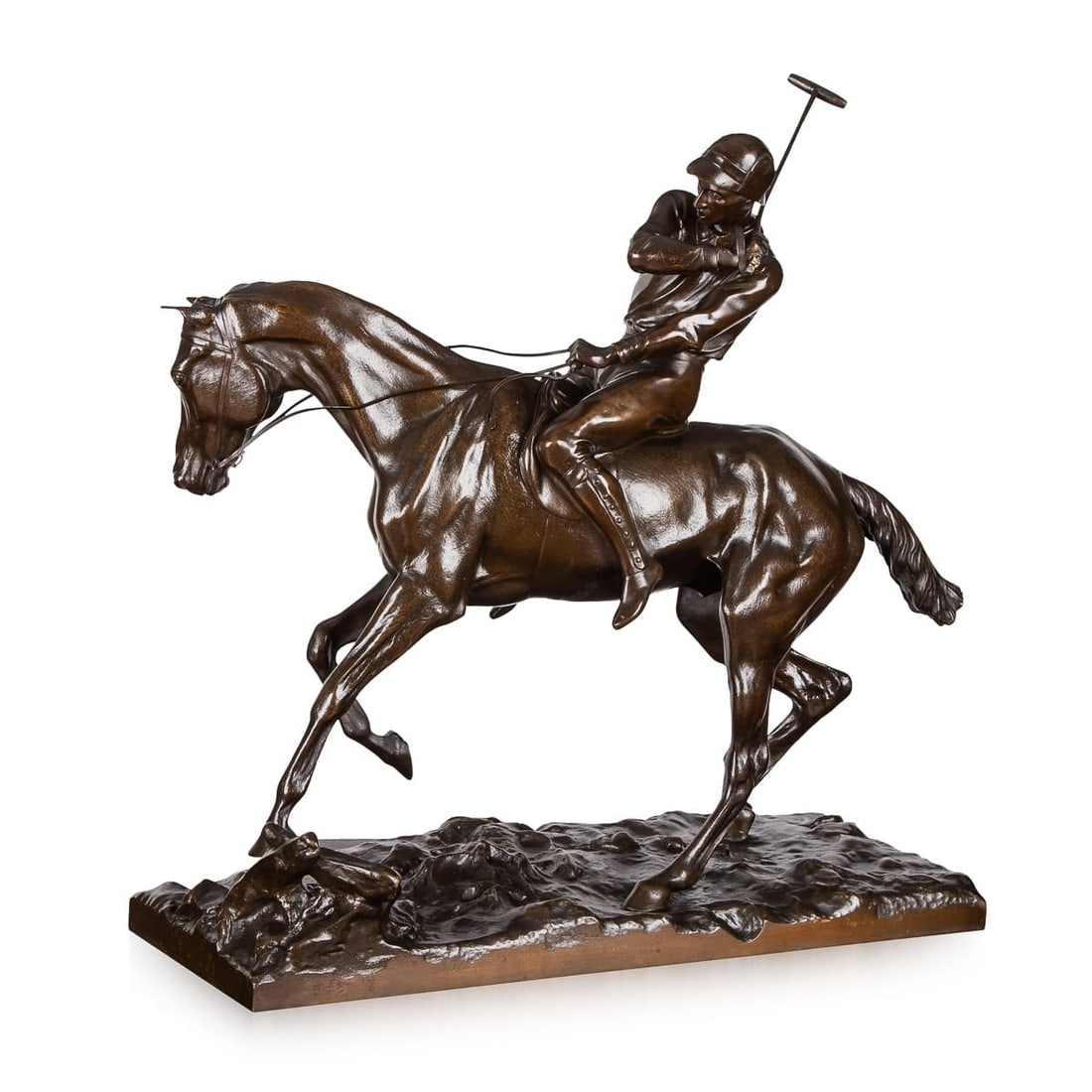 ANTIQUE 19thC FRENCH BRONZE OF A POLO PLAYER, JOSEPH CUVELIER c.1870 (1 of 20)