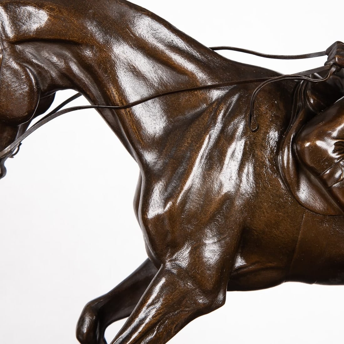 ANTIQUE 19thC FRENCH BRONZE OF A POLO PLAYER, JOSEPH CUVELIER c.1870 - 20
