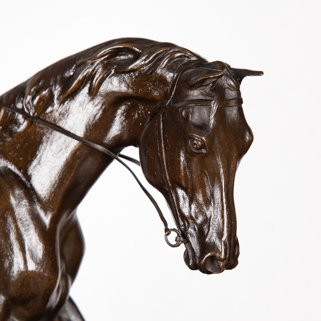 ANTIQUE 19thC FRENCH BRONZE OF A POLO PLAYER, JOSEPH CUVELIER c.1870 - 4