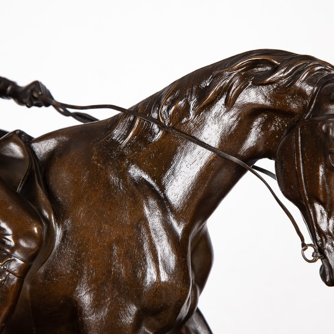 ANTIQUE 19thC FRENCH BRONZE OF A POLO PLAYER, JOSEPH CUVELIER c.1870 - 5