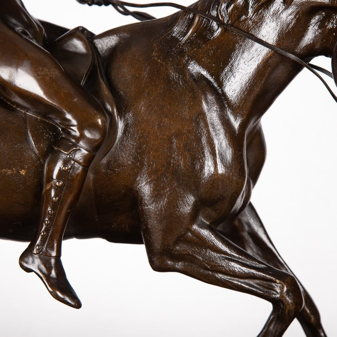 ANTIQUE 19thC FRENCH BRONZE OF A POLO PLAYER, JOSEPH CUVELIER c.1870 - 6