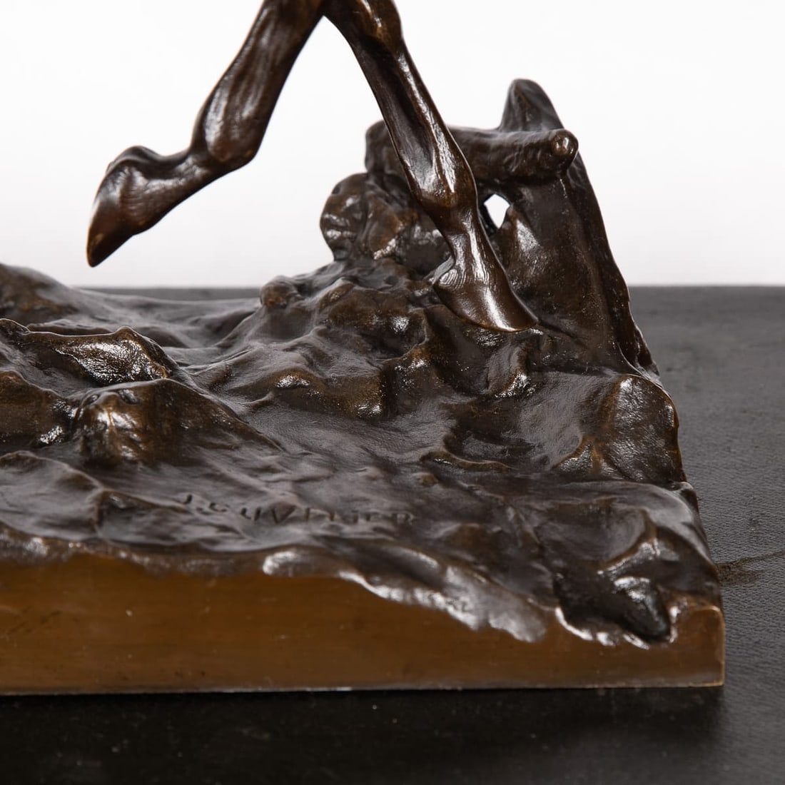 ANTIQUE 19thC FRENCH BRONZE OF A POLO PLAYER, JOSEPH CUVELIER c.1870 - 8