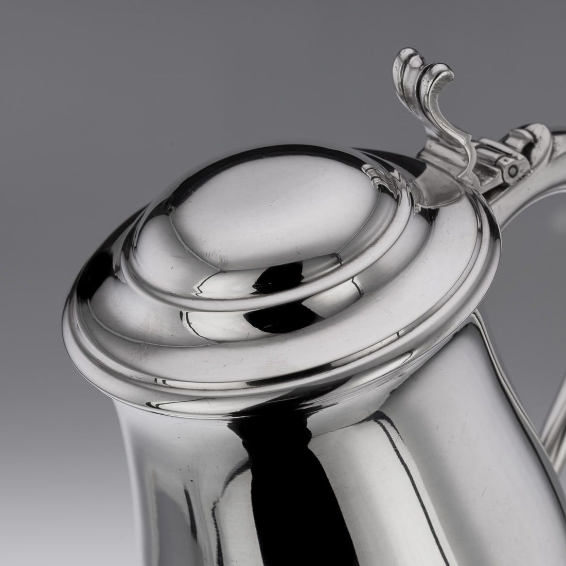 SUPERB 20thC PAIR OF ITALIAN SOLID SILVER LIDDED TANKARDS - 12