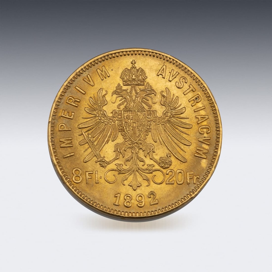 ANTIQUE 19thC AUSTRIAN 900/1000 PURITY GOLD 20 FRANCS COIN, FRANZ JOSEPH I c1892 - 2