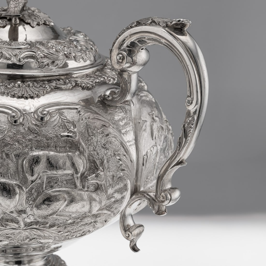 ANTIQUE 19thC WILLIAM IV SOLID SILVER HOT WATER KETTLE / SAMOVAR, LONDON c.1837 - 13
