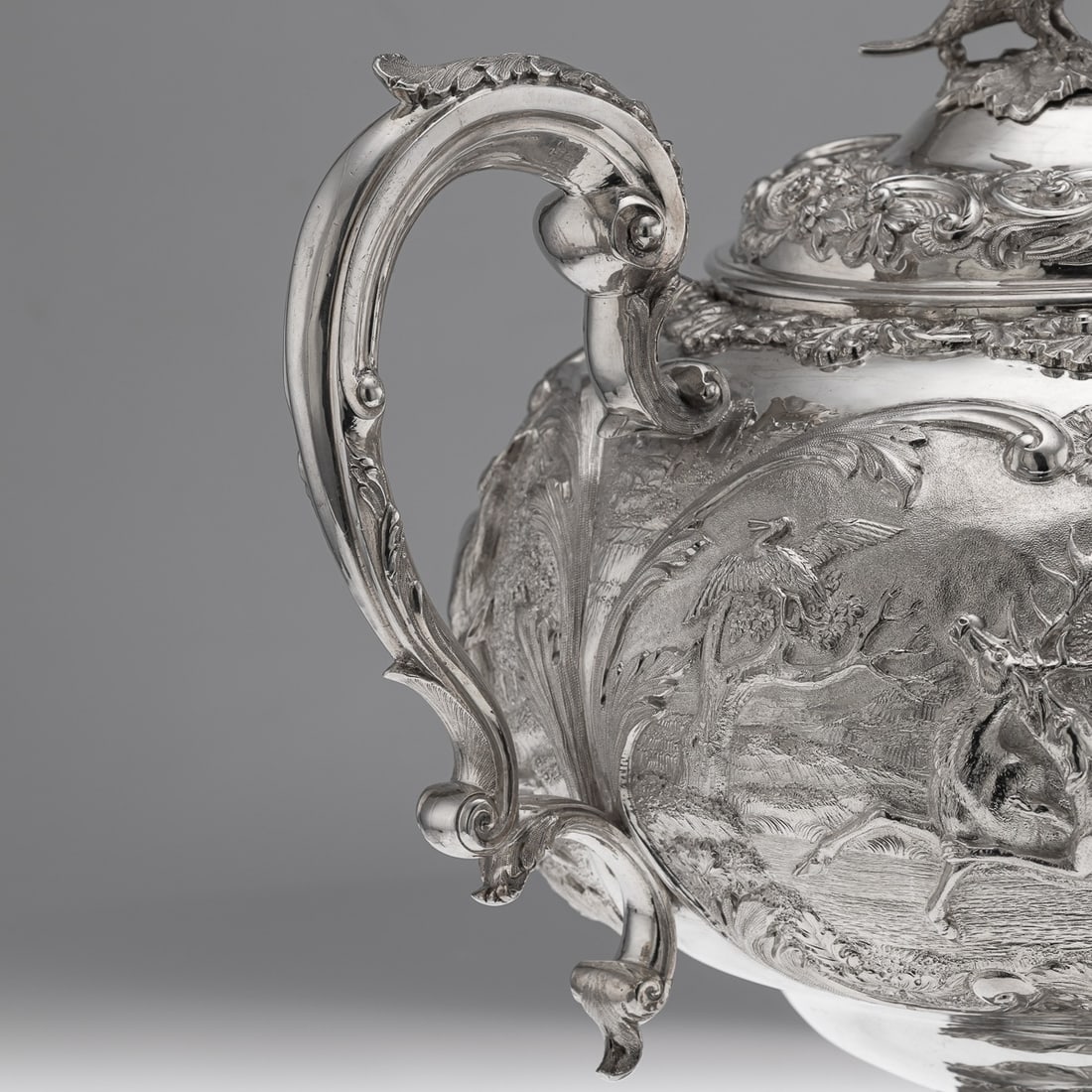 ANTIQUE 19thC WILLIAM IV SOLID SILVER HOT WATER KETTLE / SAMOVAR, LONDON c.1837 - 14