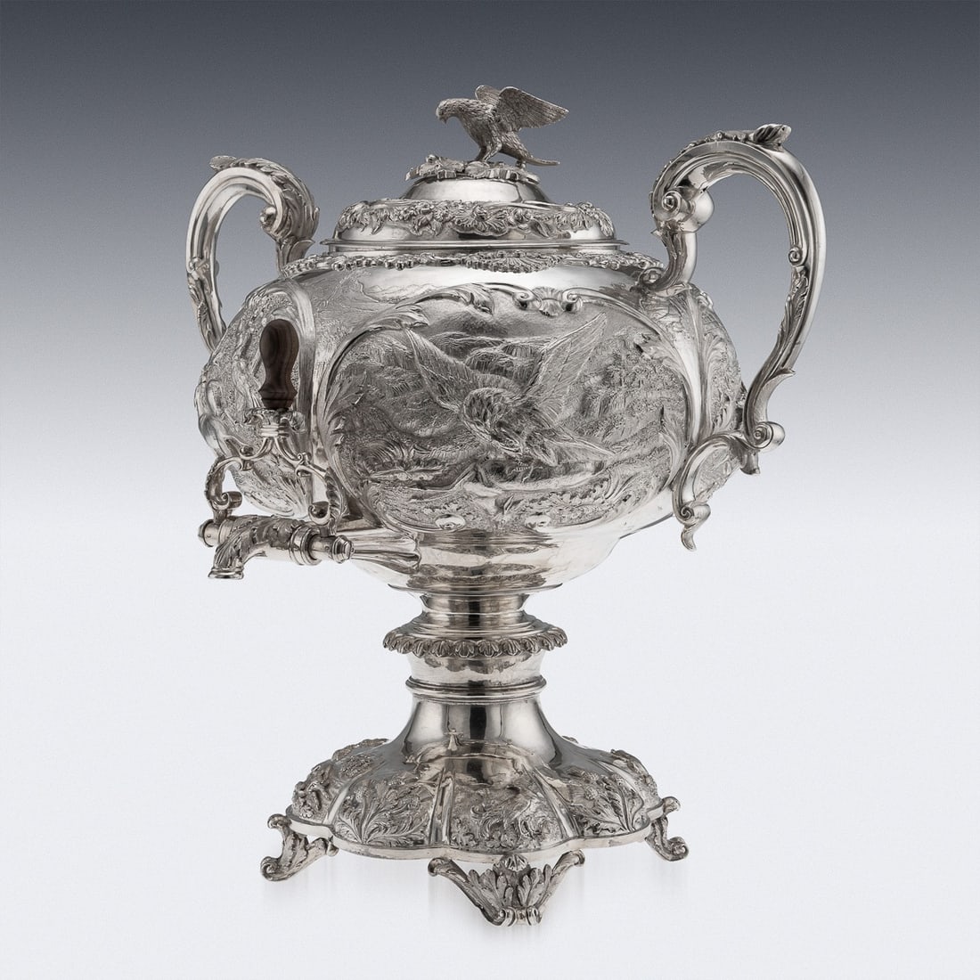 ANTIQUE 19thC WILLIAM IV SOLID SILVER HOT WATER KETTLE / SAMOVAR, LONDON c.1837 - 3