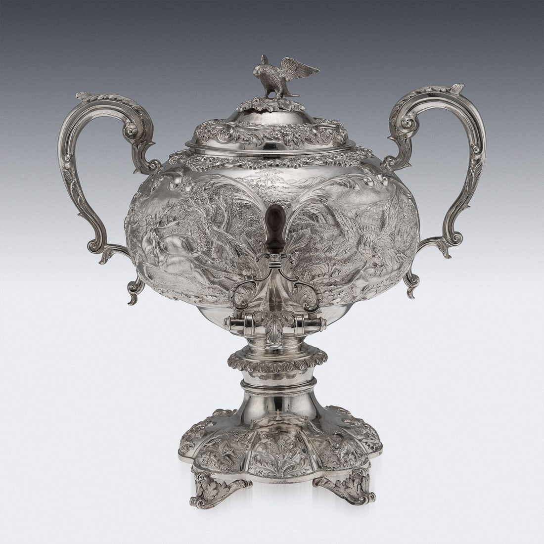ANTIQUE 19thC WILLIAM IV SOLID SILVER HOT WATER KETTLE / SAMOVAR, LONDON c.1837 - 4