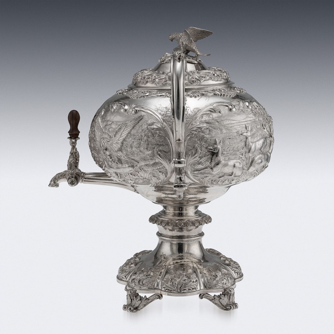 ANTIQUE 19thC WILLIAM IV SOLID SILVER HOT WATER KETTLE / SAMOVAR, LONDON c.1837 - 5