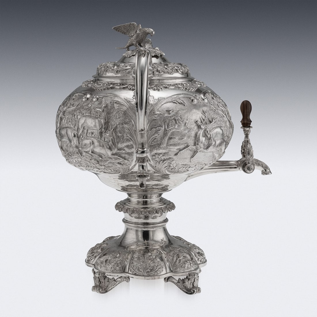 ANTIQUE 19thC WILLIAM IV SOLID SILVER HOT WATER KETTLE / SAMOVAR, LONDON c.1837 - 7