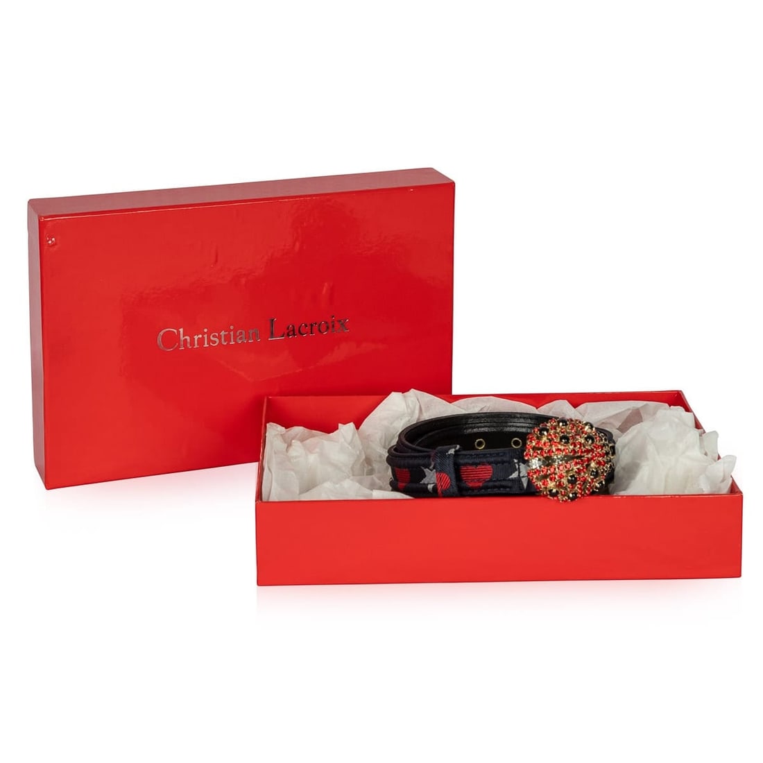 VINTAGE CHRISTIAN LACROIX LADYBUG RHINESTONE BELT, MADE IN FRANCE - 7