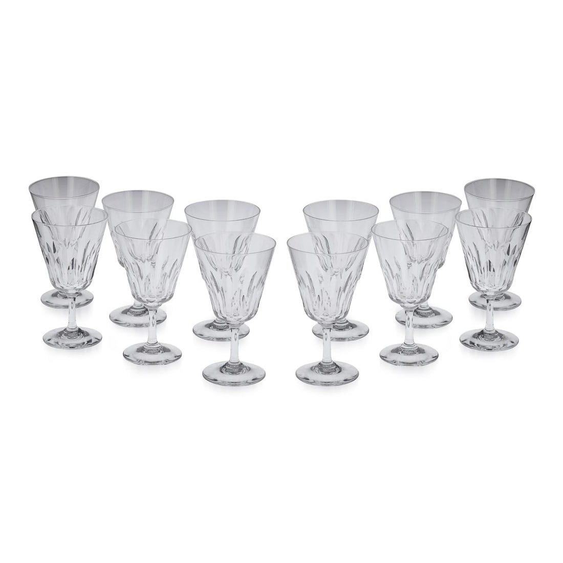 COMPLETE SET OF 36 DRINKING GLASSES BY BACCARAT, FRANCE c.1960 - 2
