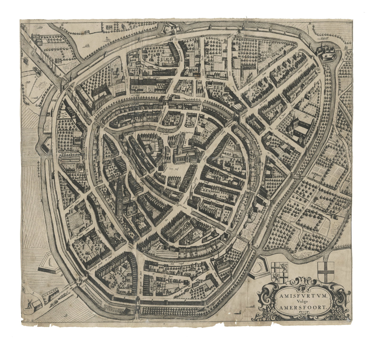 Amisfurtum, Vulgo Amersfoort by J. Janssonius (c.1657) (1 of 6)