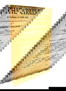 W. Somerset Maugham: The Circle, A Comedy in 3 Acts. 1st US ed. in DJ, 1921: NY: Doran, C. 1921. First American printing. Small 8vo, publisher&#8217;s gray boards with paper spine label in original pale yellow printed dust jacket. Book very good plus with minor wear, jacket go