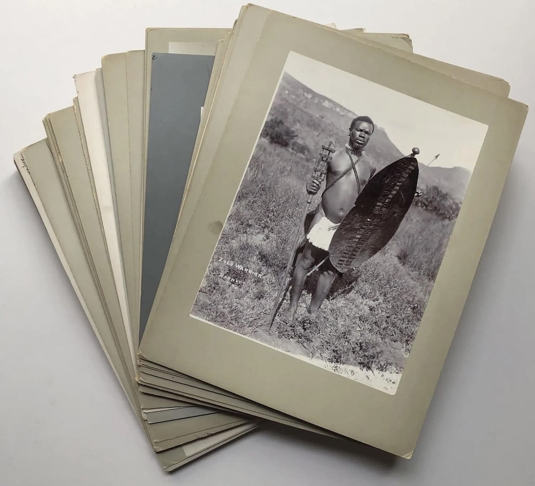 Joseph & David Barnett: 80 large original photos, Zulu natives in South Africa, 1890s-1900s (1 of 14)