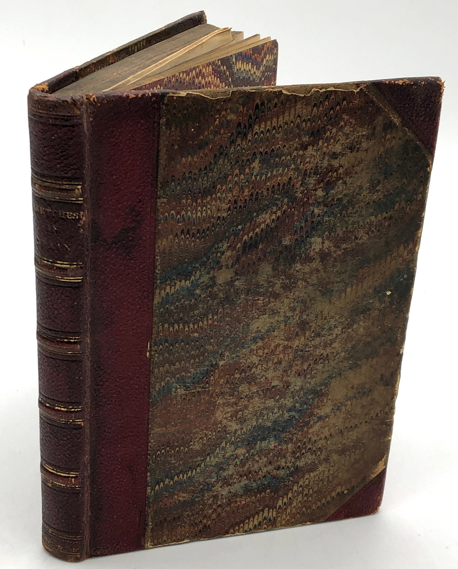 Andros: Holiday Scamper in Spain 1860 6 colored plates: Full author-title: A. C. Andros: Pen and Pencil Sketches of a Holiday Scamper in Spain. London: Edward Stanford, 1860. First printing. 12mo, 7.25 x 5 inches, old or original half dark red morocco and 