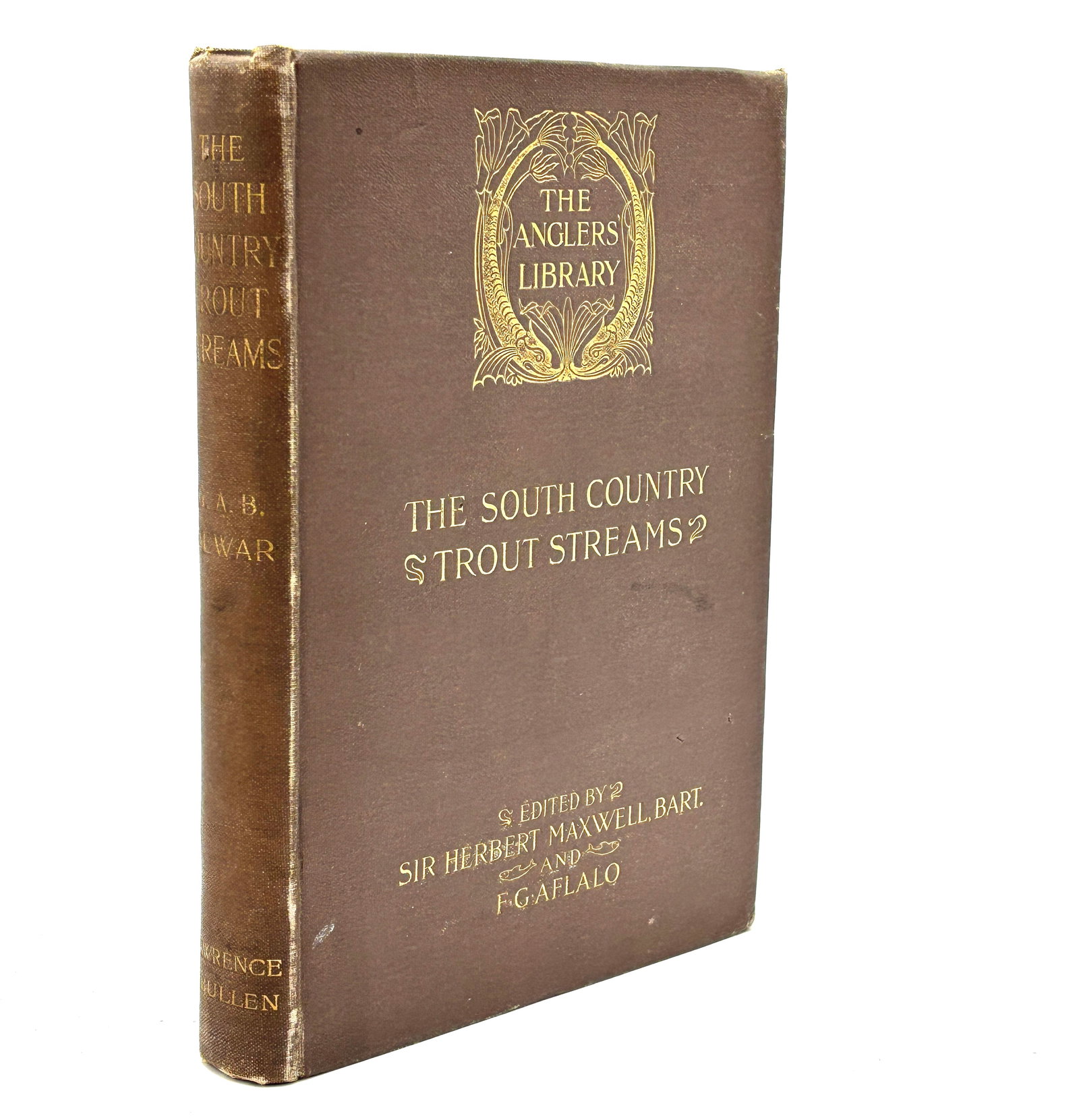 George Dewar: The South Country Trout Streams, 1899: London: Lawrence & Bullen, 1899. 8vo, publisher’s brown cloth gilt, very good with light wear and rubbing. 195 pp, illustrated. Trout fishing in Kent, Surrey, Middlesex, Sussex, Hertfordshire, B