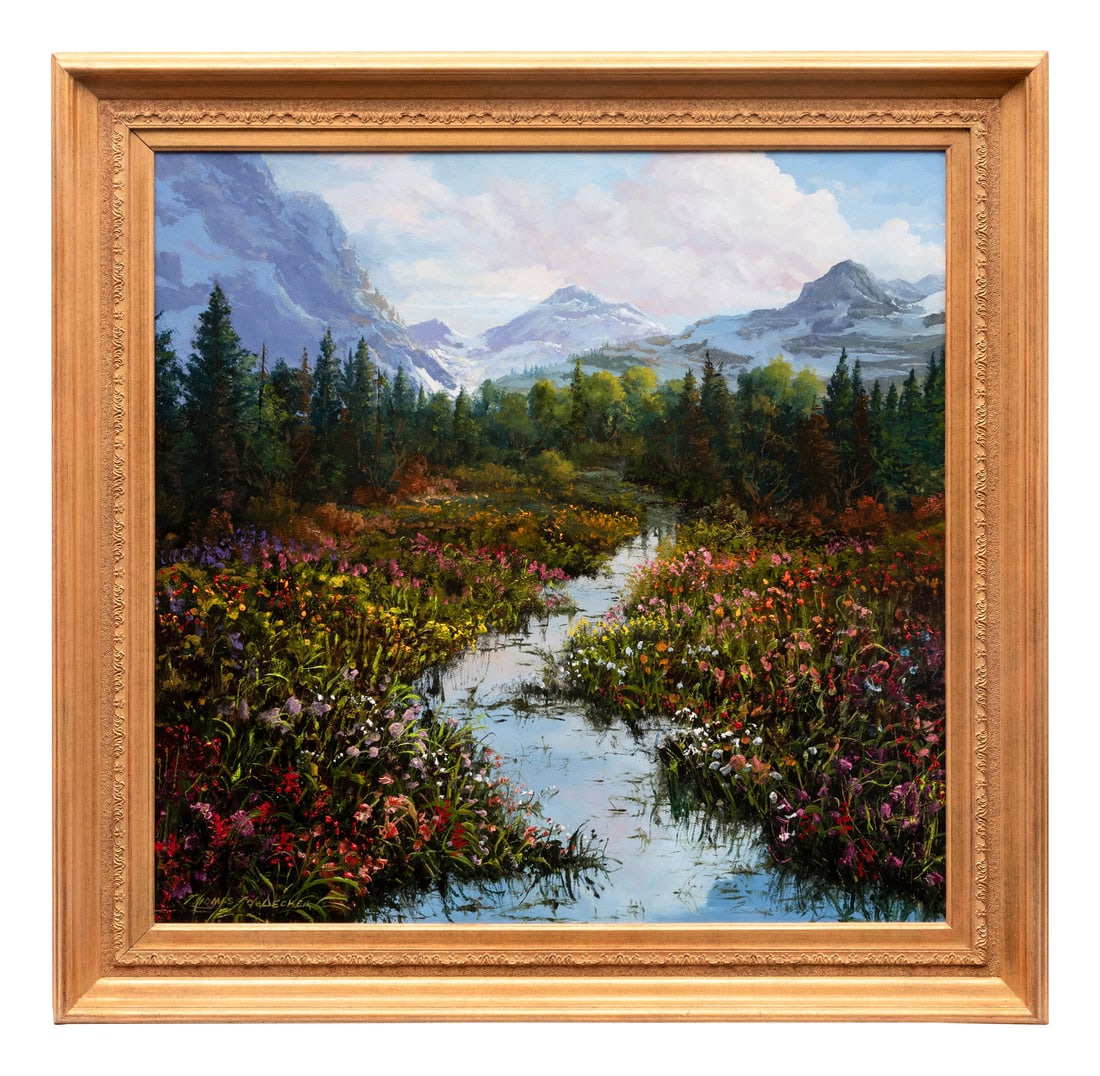 WESTERN ART – Thomas deDecker, Rocky Mountain Meadows, Oil on Board (1 of 5)