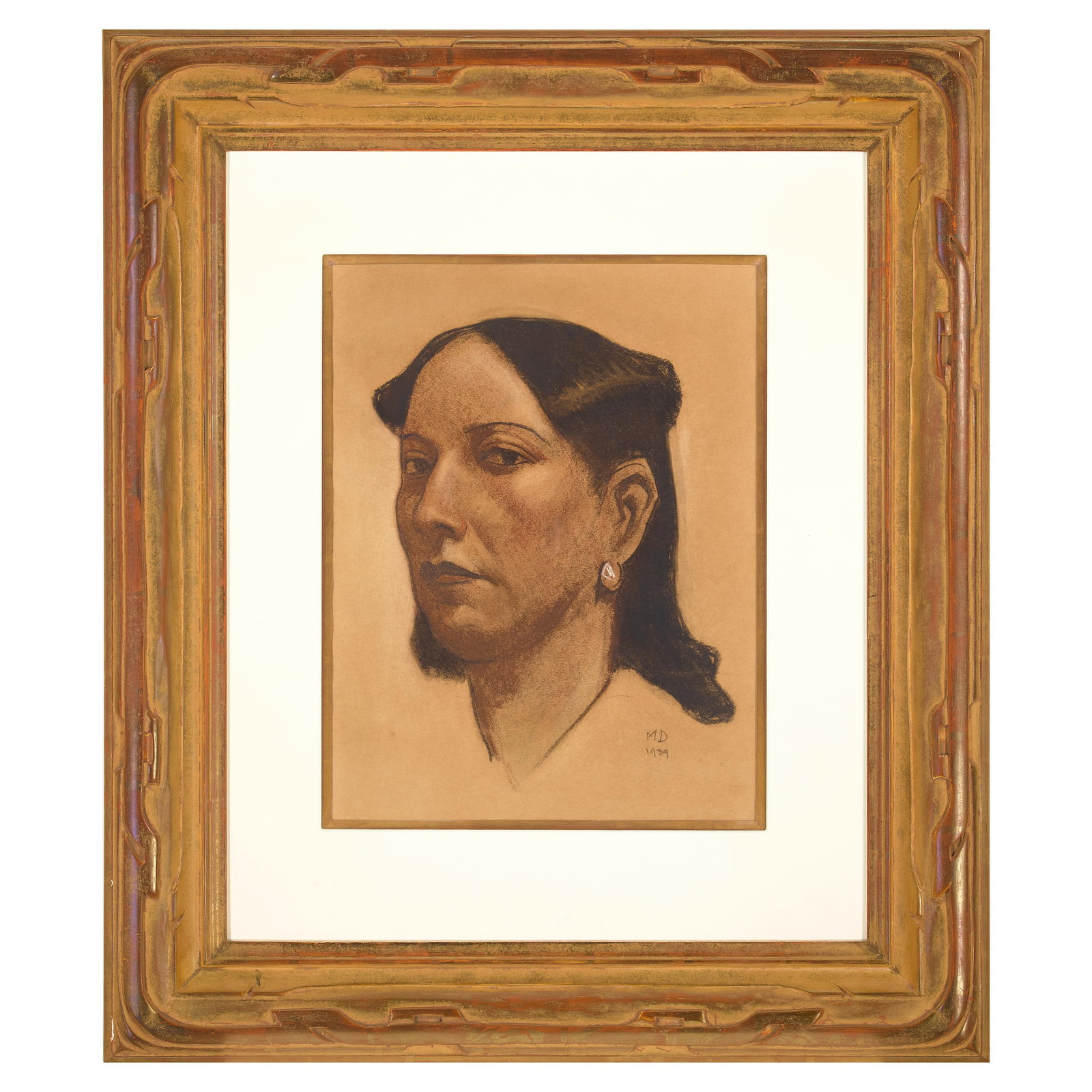 WESTERN ART – Maynard Dixon, Woman of the Southwest, 1939, Pastel and Conte on Paper: WESTERN ART – Maynard Dixon, Woman of the Southwest, 1939, Pastel and Conté on Paper Maynard Dixon (American, 1875–1946) Woman of the Southwest, 1939 Pastel and conté crayon on