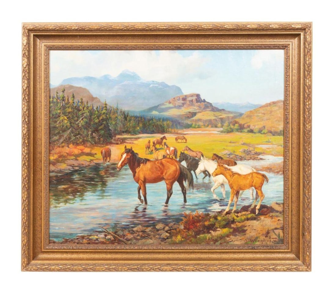 WESTERN ART – Olaf Carl Wieghorst, Come On In, Oil on Canvas (1 of 6)