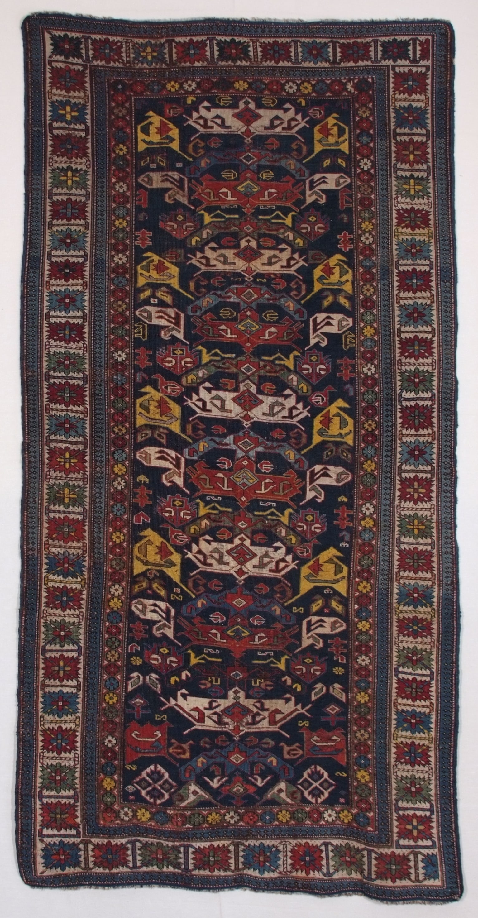 Antique Caucasian Bijov Rug cm 252X123 1880 ca (1 of 6)