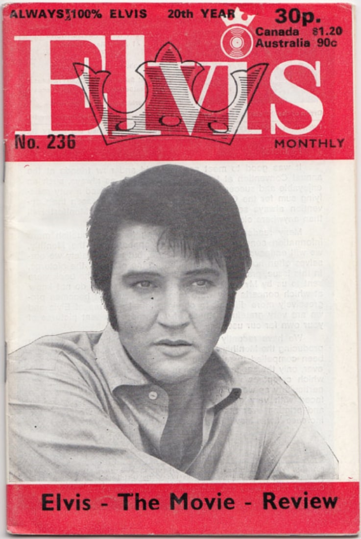 'Elvis' Monthly No. 236 (September 1979) - Posthumous edition: 'Elvis - The Movie Review' Medium Memorabilia Provenance Published by World Distributors (Manchester) Ltd.