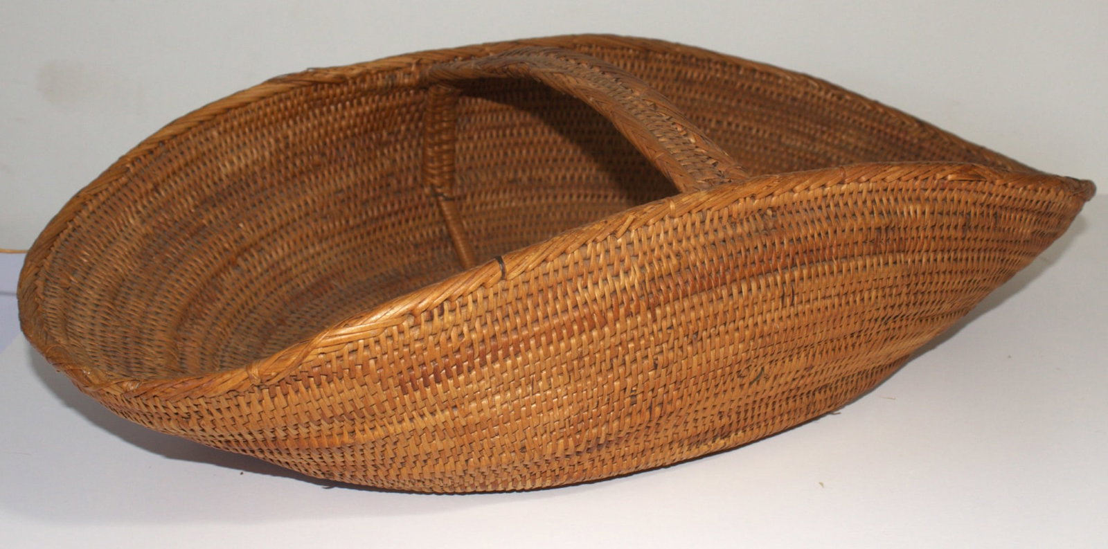 Woven Fibre Carry Basket from the Fiji Islands: . Size 50x30cms Medium Ethnographic & Indigenous Artifacts Exhibited Pacific Islands