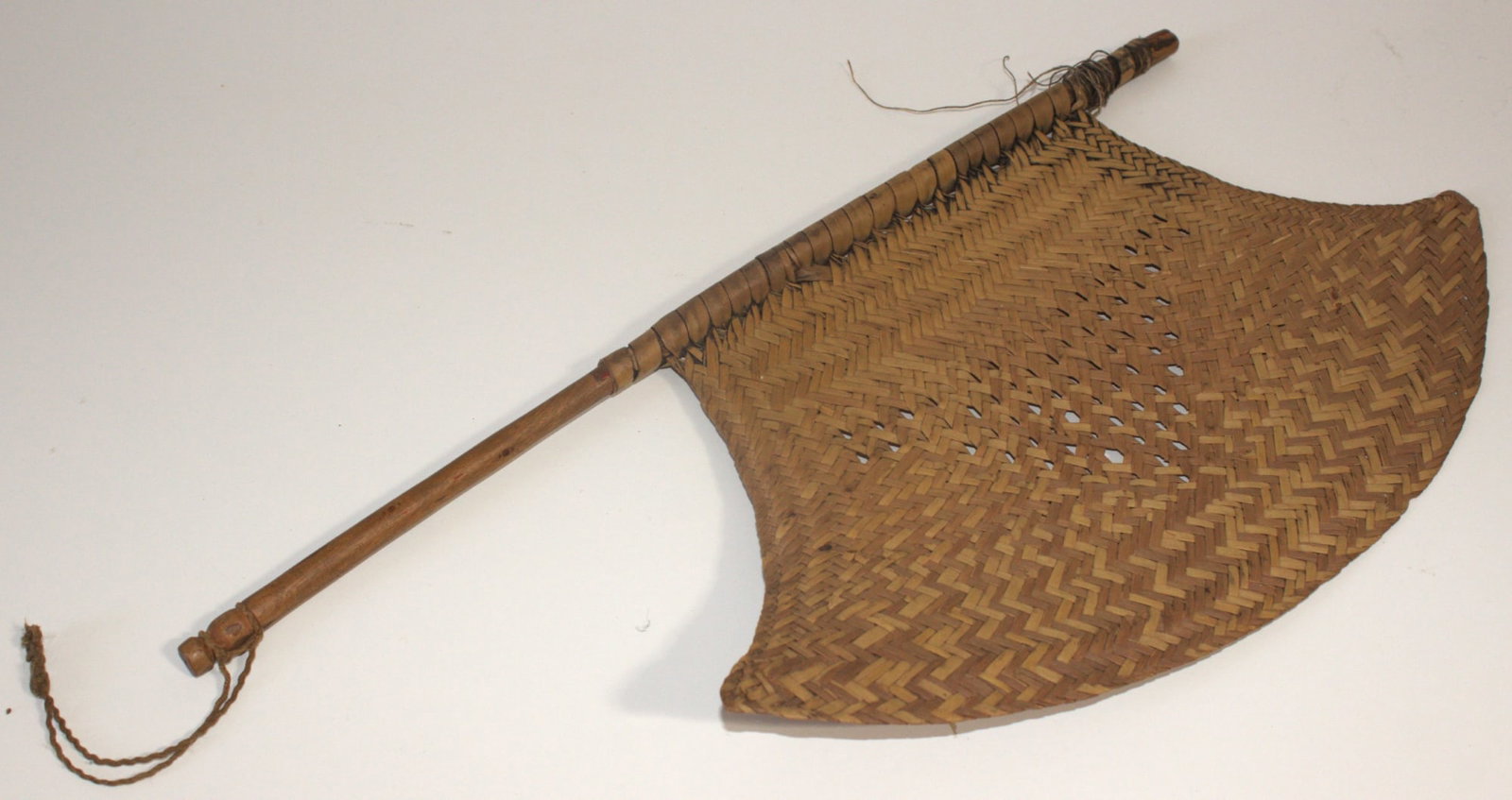 Woven Fibre Hand Fan from the Fiji Islands: Axe-shaped Size Length 38cms Medium Ethnographic & Indigenous Artifacts Exhibited Pacific Islands