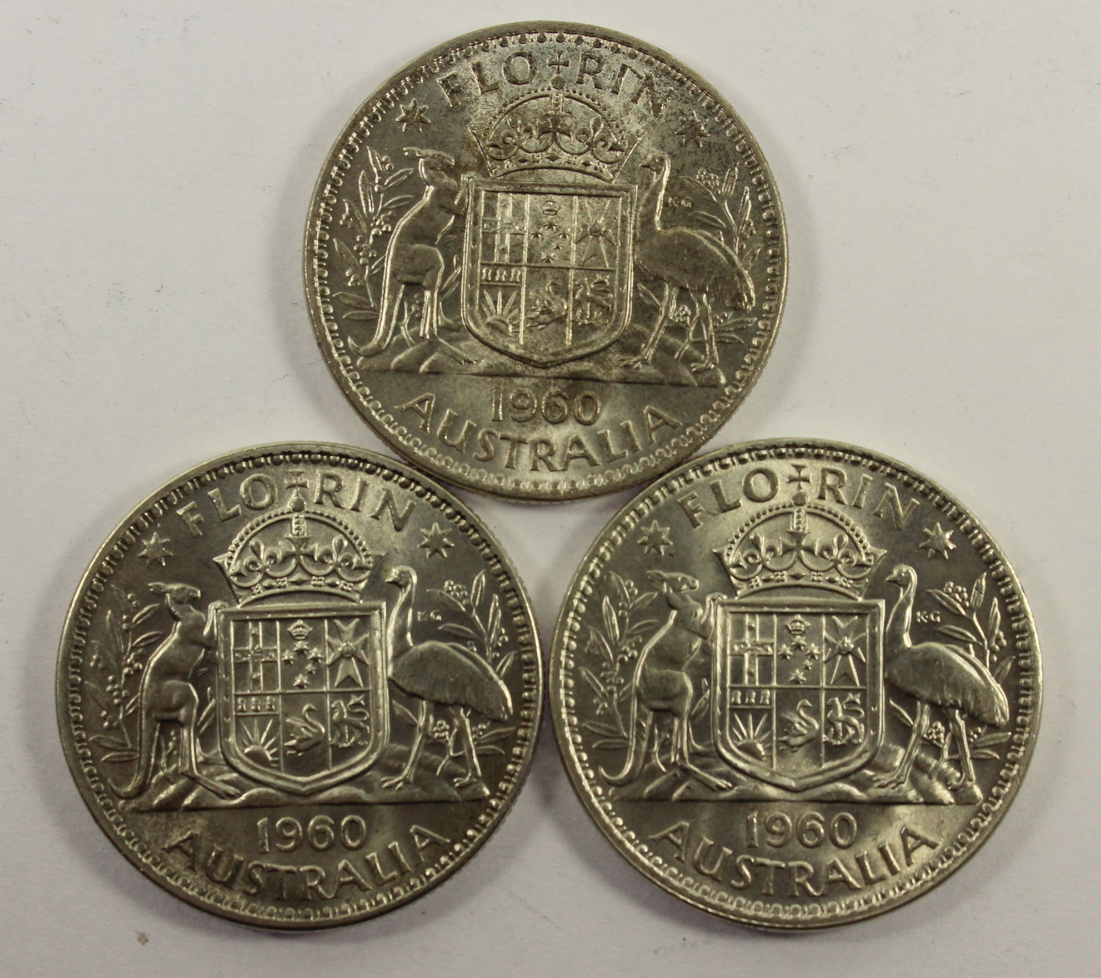 Australia 1960 Florins, Lustrous Choice Uncirculated (3 coins) (1 of 2)