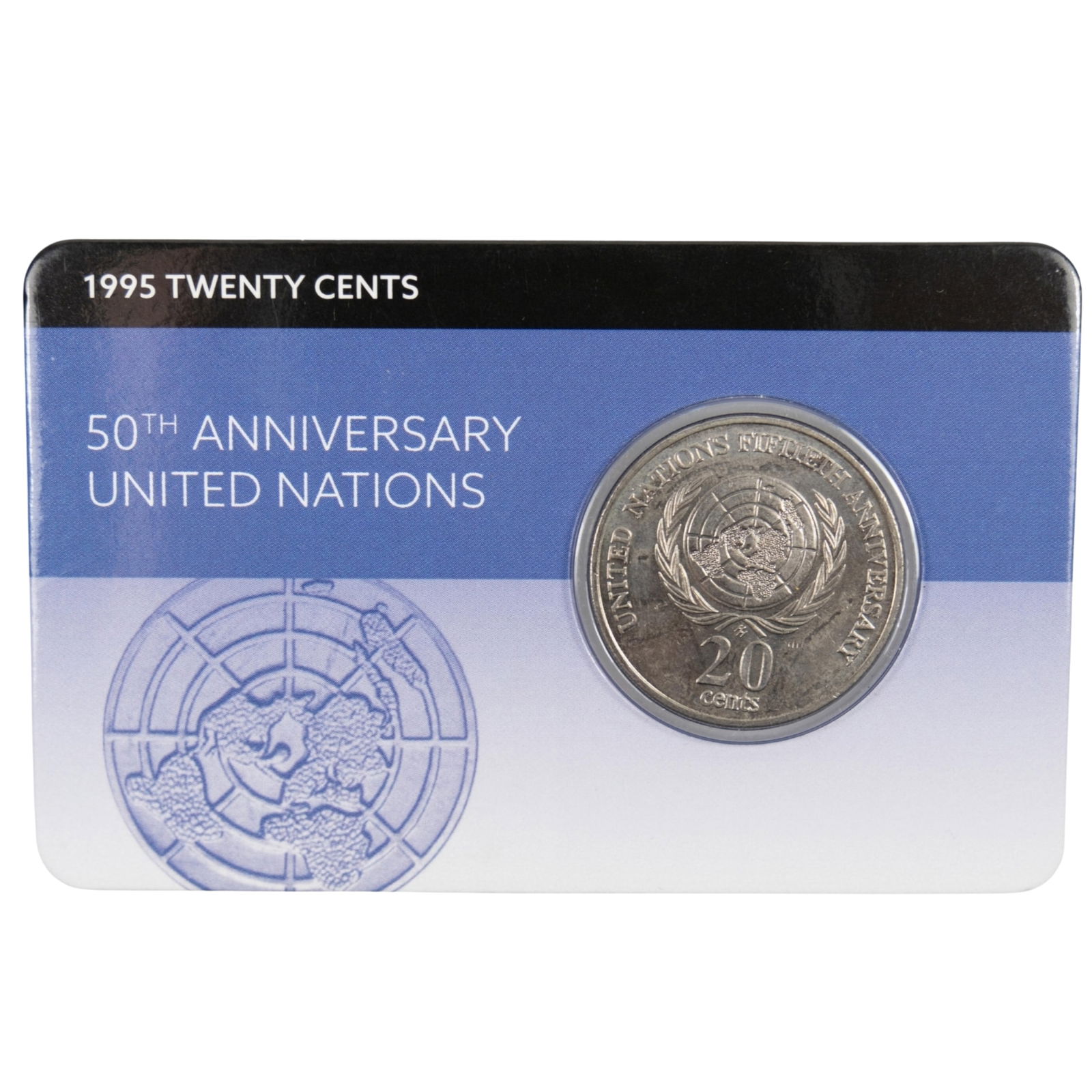 Australia 1995 'United Nations' 20c, Cu/Ni Unc: Carded Medium Coins, Monies & Stamps Exhibited Coins, Australia & New Zealand