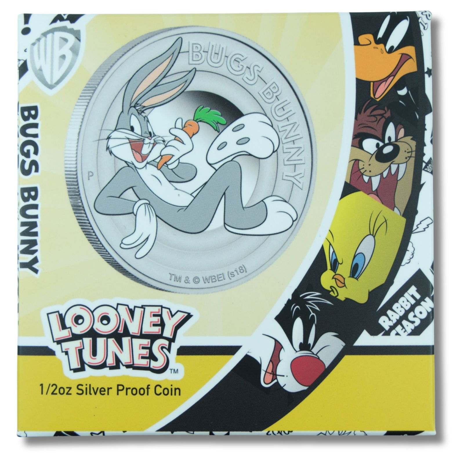 Tuvalu 2018 'Bugs Bunny' Proofs Silver (999) Proof 50c, FDC: Coloured Size ASW 1/2 Troy oz Medium Coins, Monies & Stamps Exhibited Coins, World