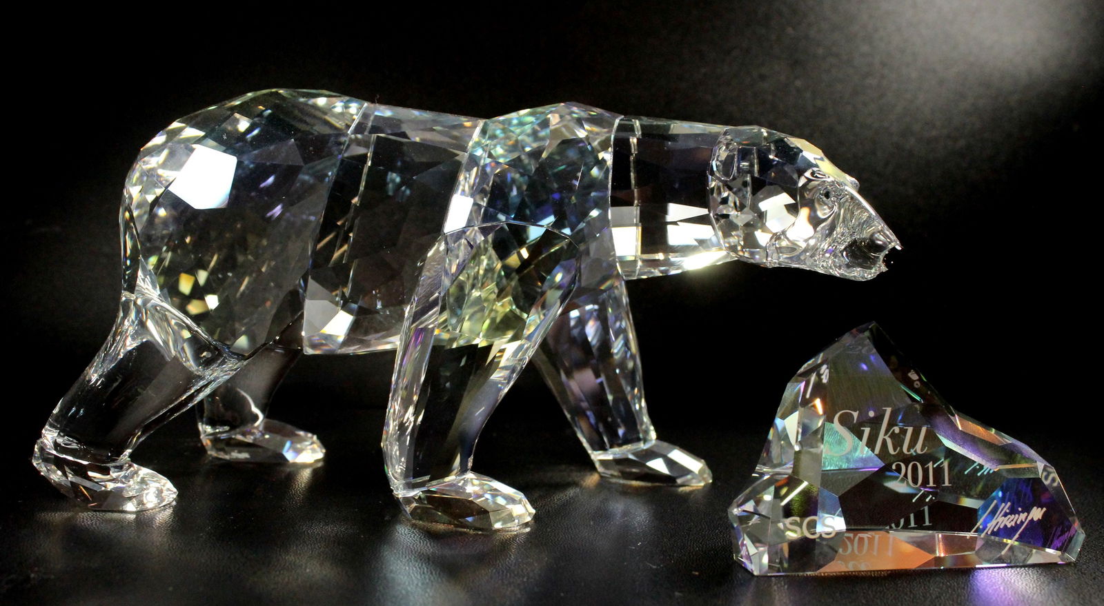 Swarovski Silver Crystal 'Siku' Polar Bear Figurine (1 of 4)