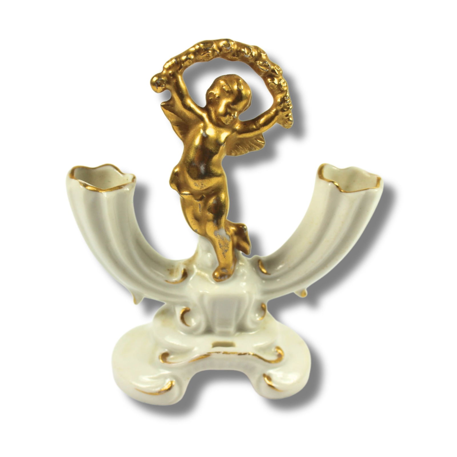 Italian Capodimonte Miniature Candlestick Holder: . Size Stands 7cm Medium Porcelain & China Exhibited Capodimonte Porcelain