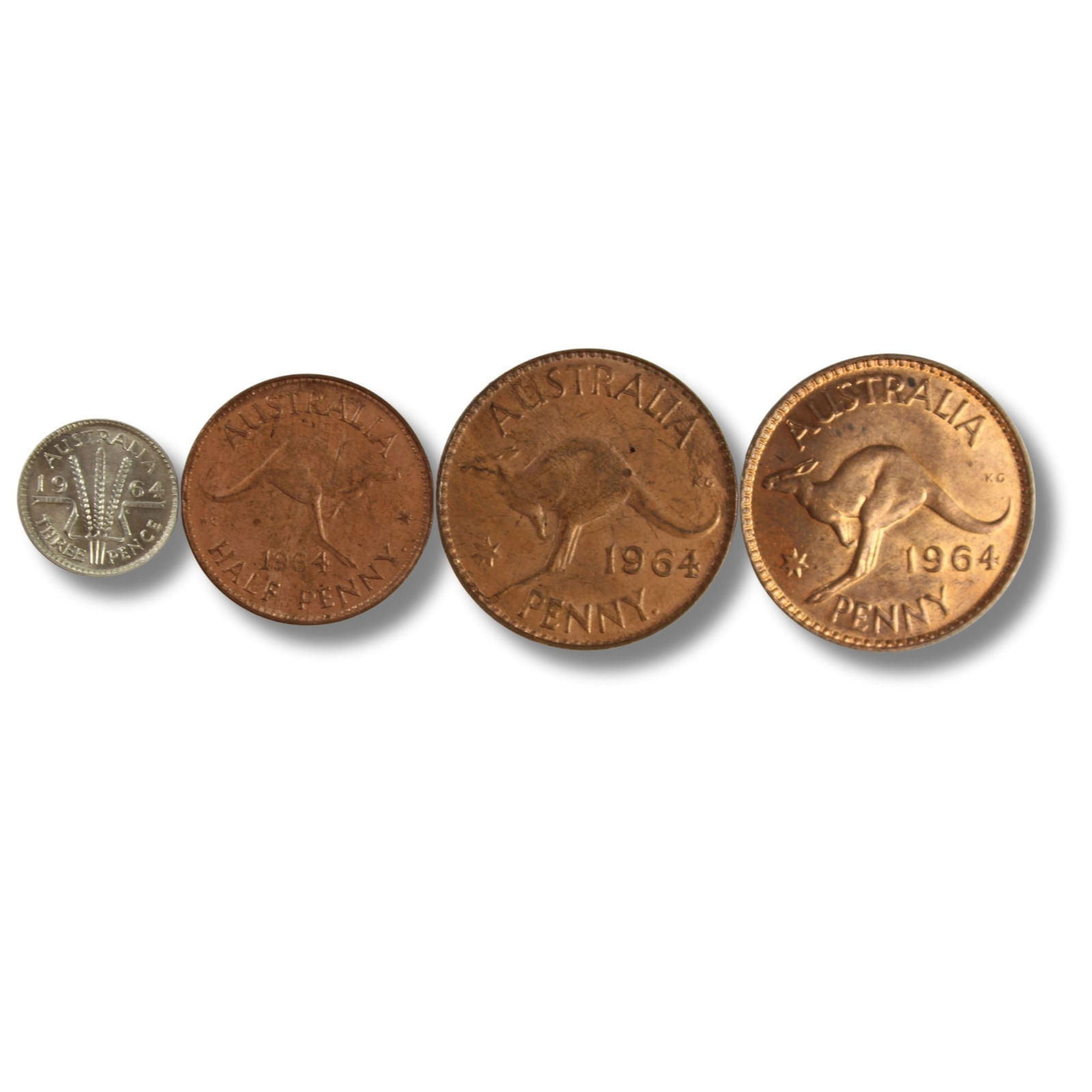 Australia 1964 Copper & Silver (500) Year Set, Choice Uncirculated (4 coins) (1 of 2)