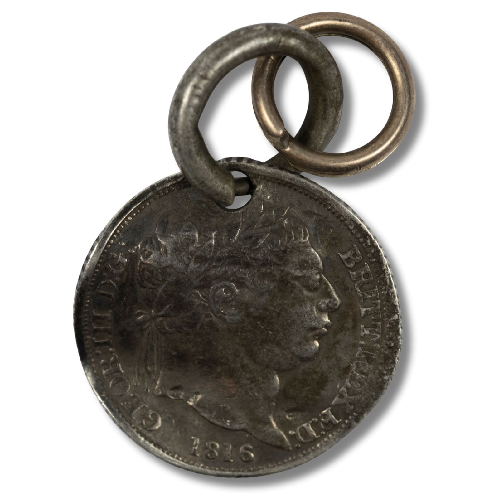 Great Britain 'Witchcraft' 1816 Silver (925) 6d, good VF details: 'Z Bend & pierced for wearing to ward off evil' Size . Medium Coins, Monies & Stamps Exhibited Coins, UK