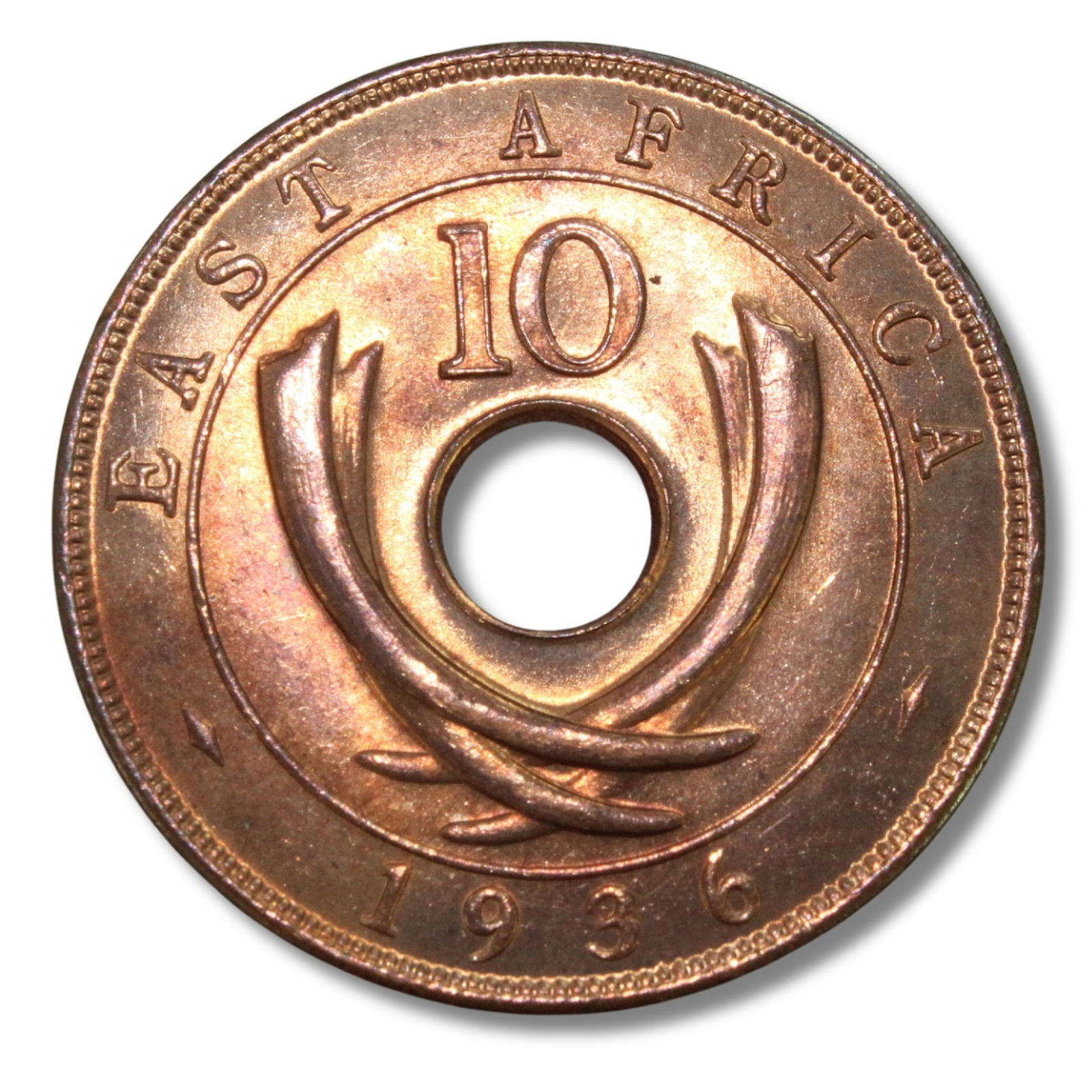 East Africa (British) 1936 KN 'Edward VIII' Ten Cent, Choice Uncirculated (1 of 2)