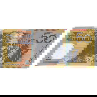 Australia 'Stevens - Henry' Unique First Prefix AA08 000000 $50 (2008), Uncirculated: Ex the Reserve Bank Governor's Specimen Sheet (40) Medium Coins, Monies & Stamps Exhibited Paper Money, Australia & New Zealand