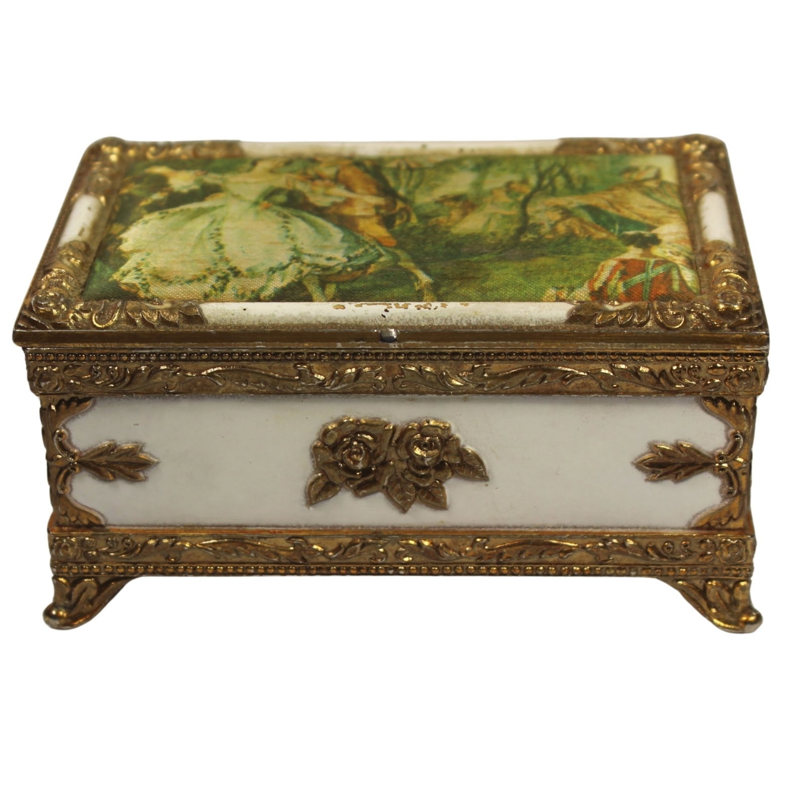Russian Faberge-style Box with Satin Lid: Felt Lined Size 11cm x 7cm Medium Decor and Accessories