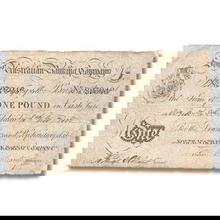 Australia 'South Australian Banking Company' 1862 £1, good Fine: Exceedingly Rare The only extant signed and issued note of this bank Medium Coins, Monies & Stamps Literature The South Australian Banking Company &#163;1 signed and issued in 1862 is a classic rarity