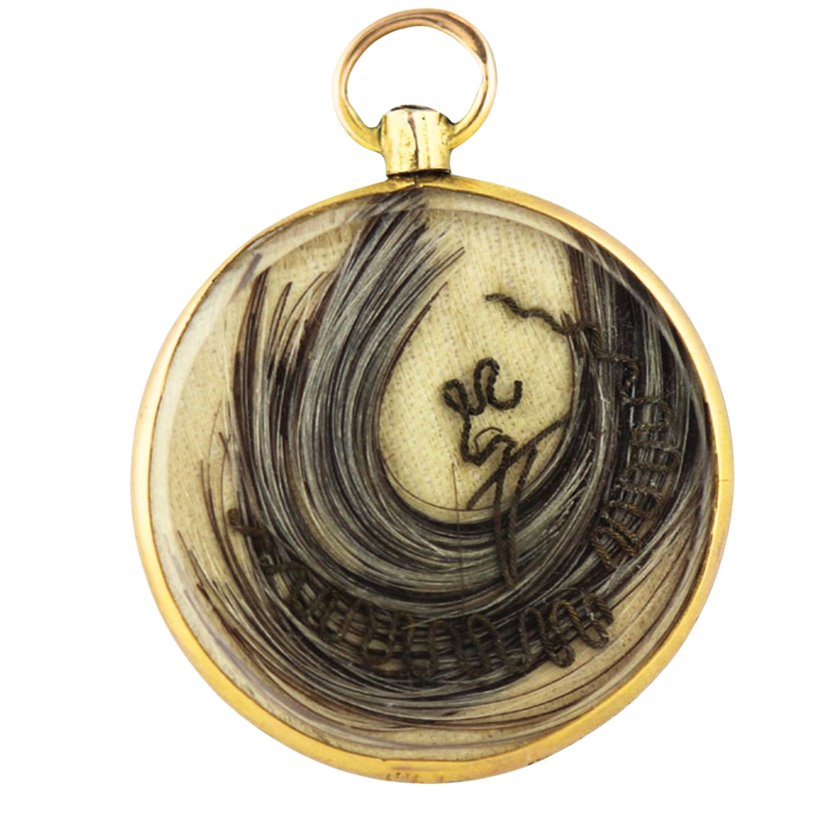 Antique Mourning Locket in 9ct Yellow Gold: Glass Interior Size Total weight 3.15gms Medium Necklaces & Pendants