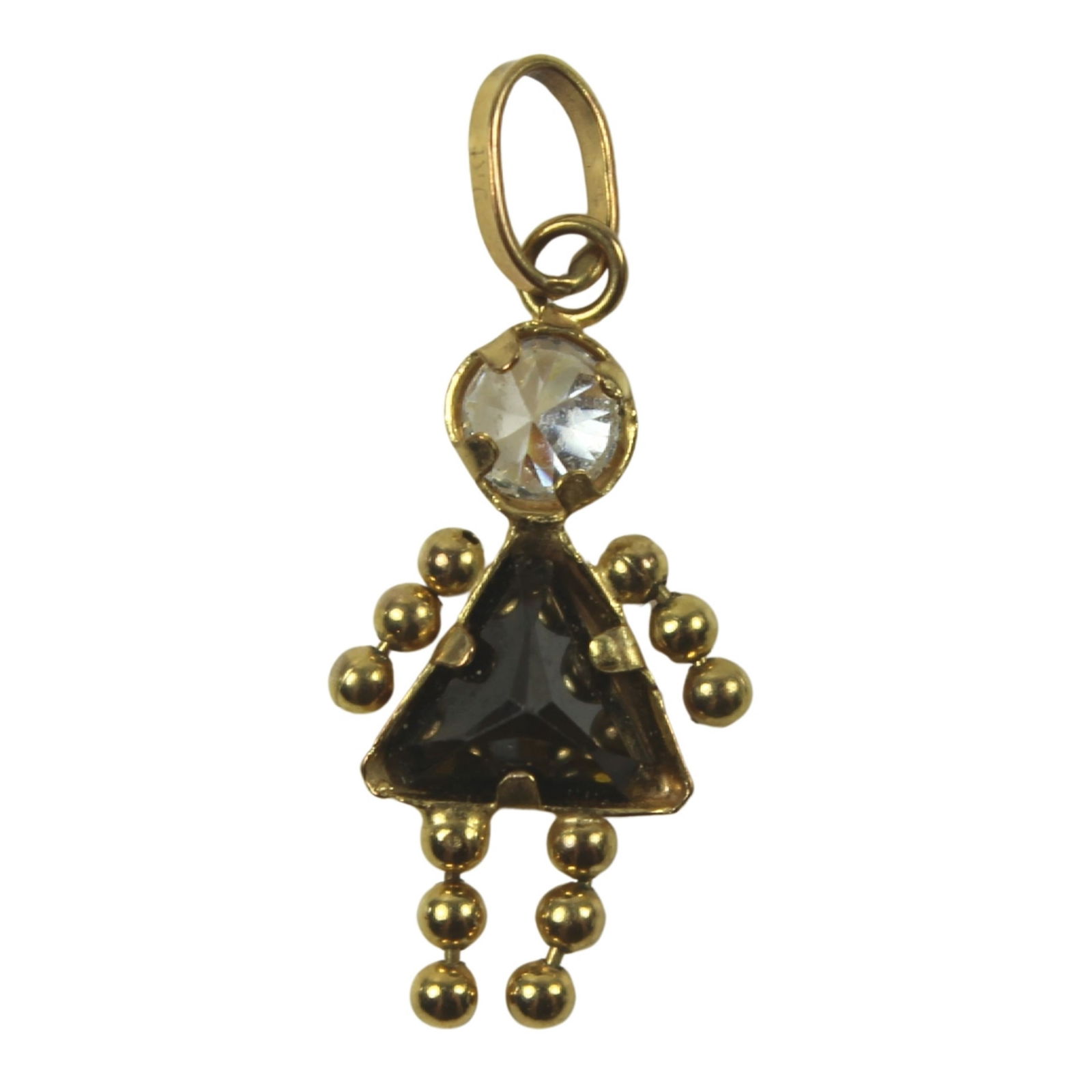 Charm in 9ct Yellow Gold with Black & White Crystals (1 of 1)