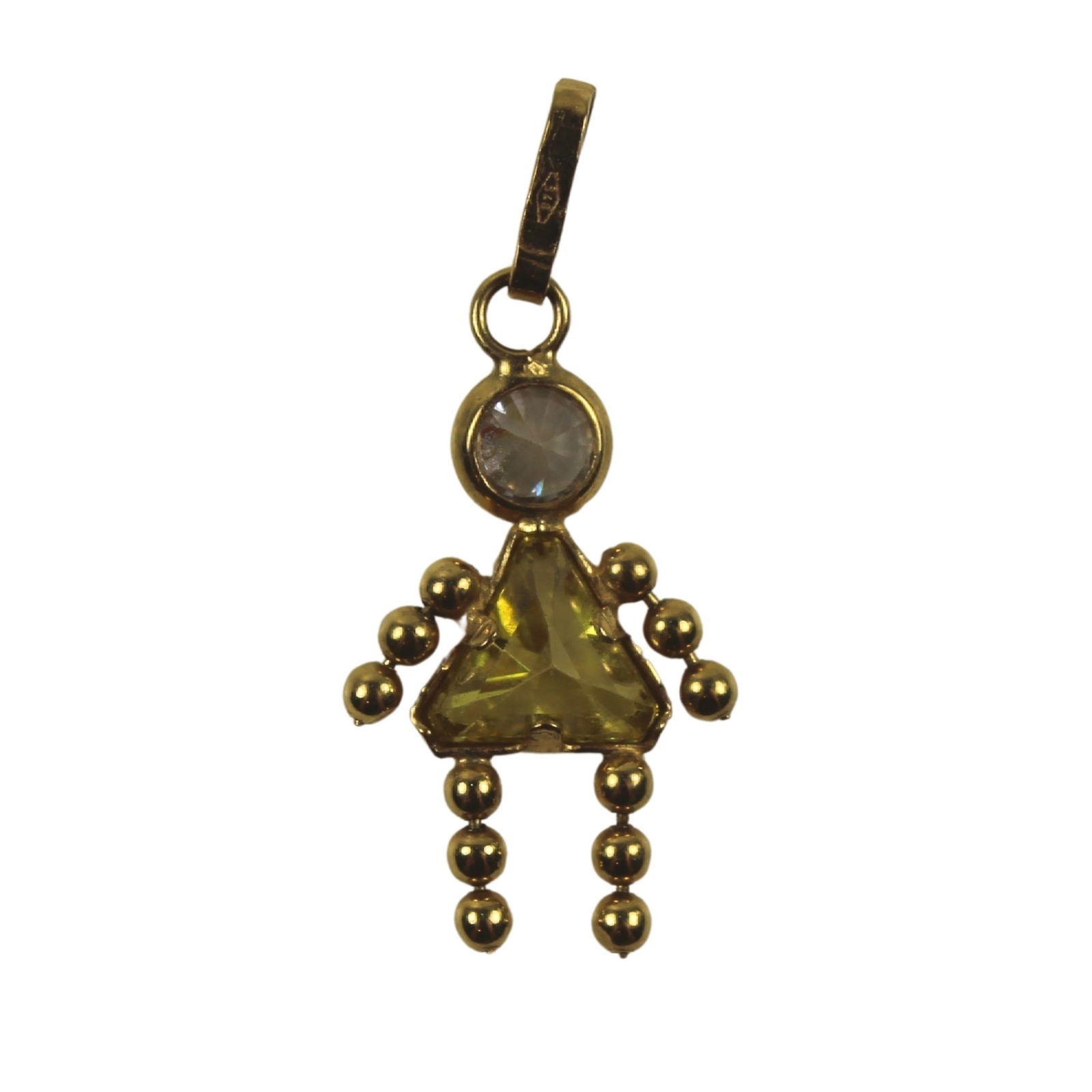 Charm in 9ct Yellow Gold with Yellow & White Crystals (1 of 1)
