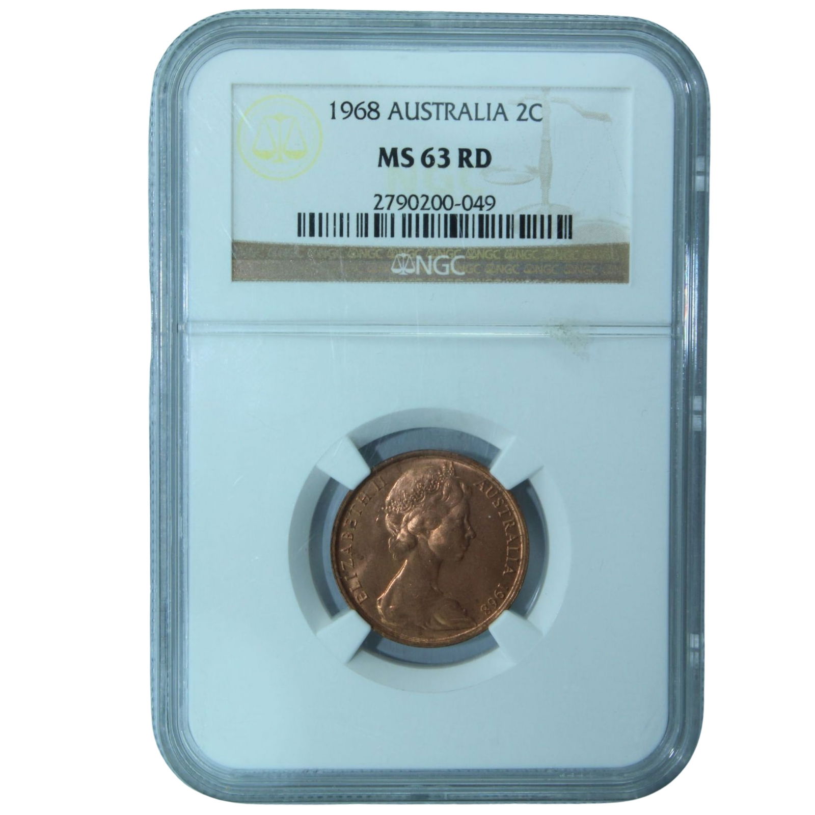Australia 1968 Two Cent, NGC MS63 RD (1 of 3)