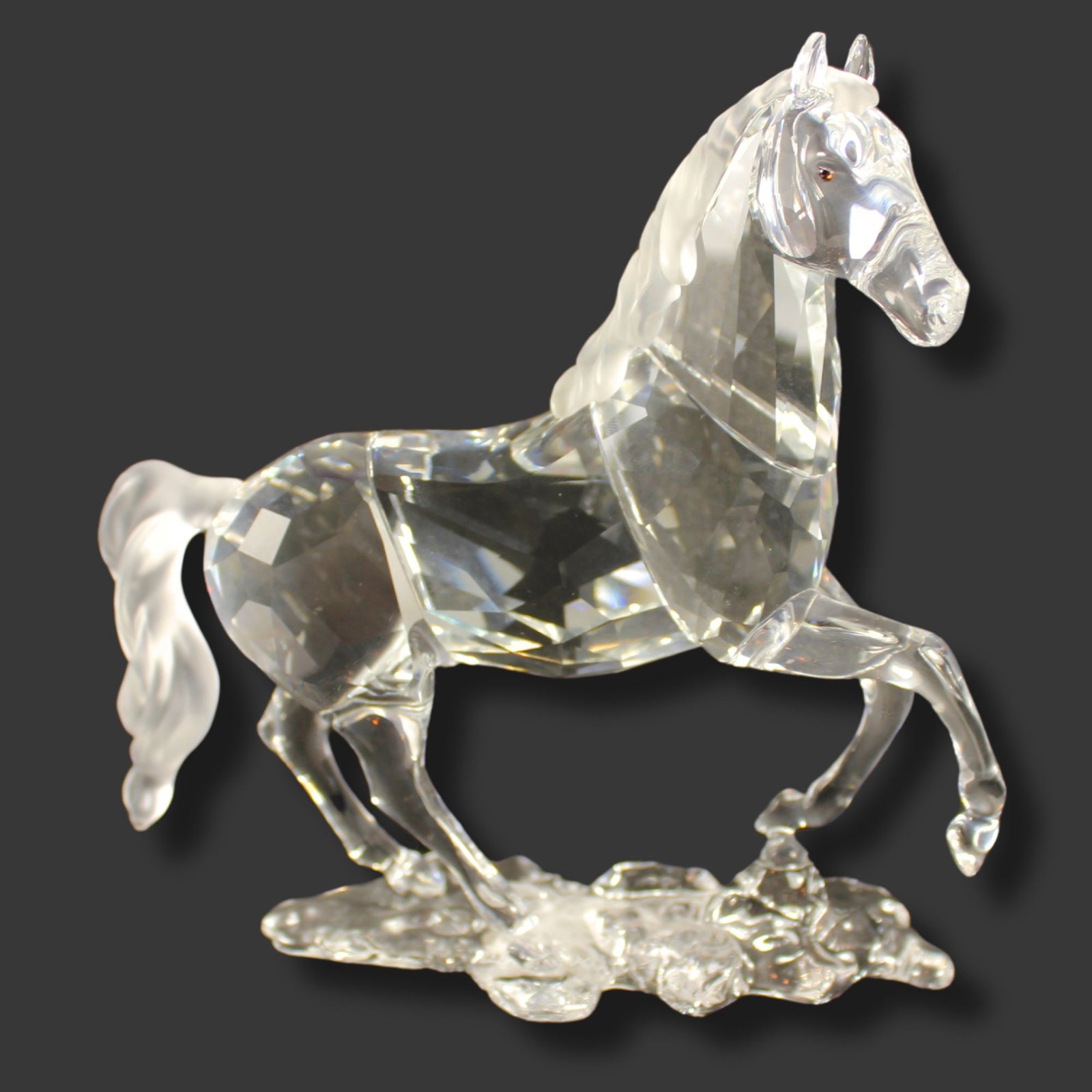 Swarovski Silver Crystal Arabian Horse Figurine: Peaceful Countryside group 2007 Size 14.4 x 14.6cm Medium Glass Exhibited Swarovski