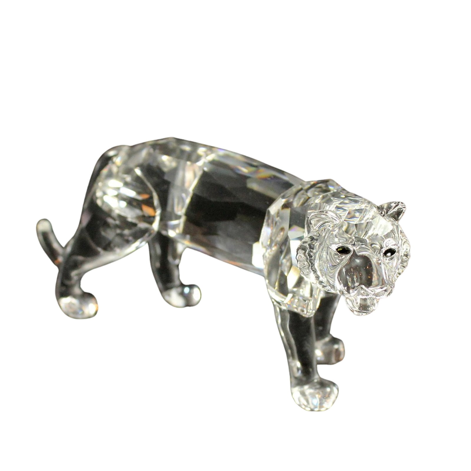 Swarovski Silver Crystal Figurine of a Lioness Standing: Inspirations of Africa Collection, 1995 Size Stands 12cms Medium Glass Exhibited Swarovski